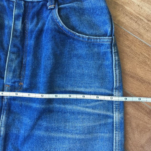 Vintage 1970s Denim Midi Skirt XS - Picture 4 of 8